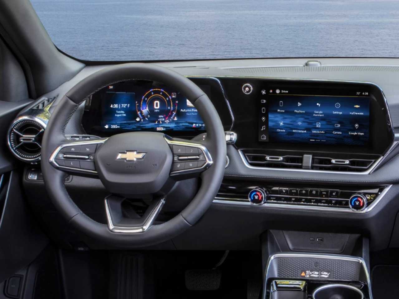 Interior do  SUV do Onix contará com central multimídia com tela panorâmica e cluster digital